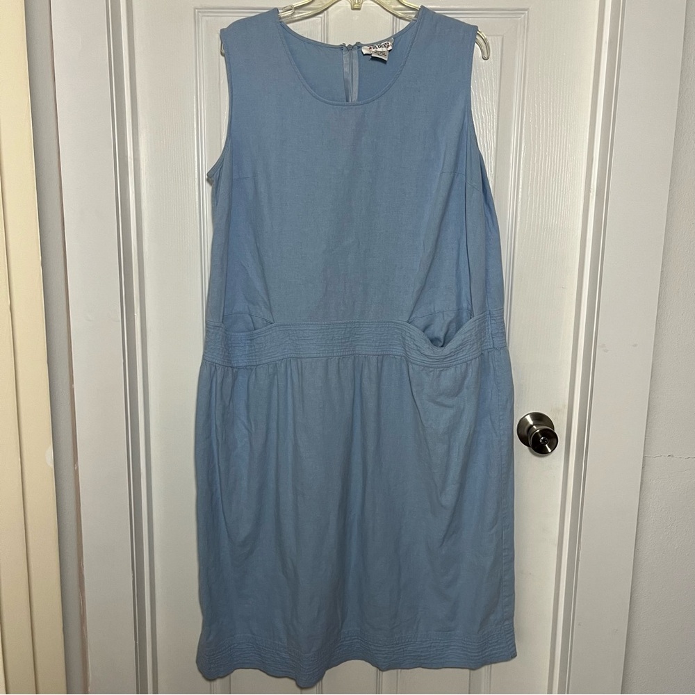 Main Street Blues Light Blue Plus Sleeveless Dress